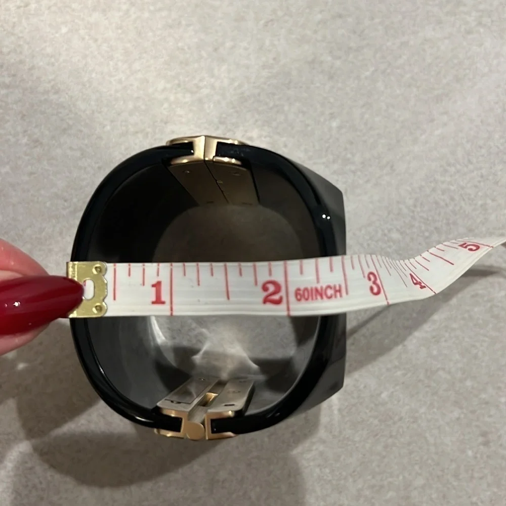 Chanel Black Enamel and Gold Metal CC Cuff!